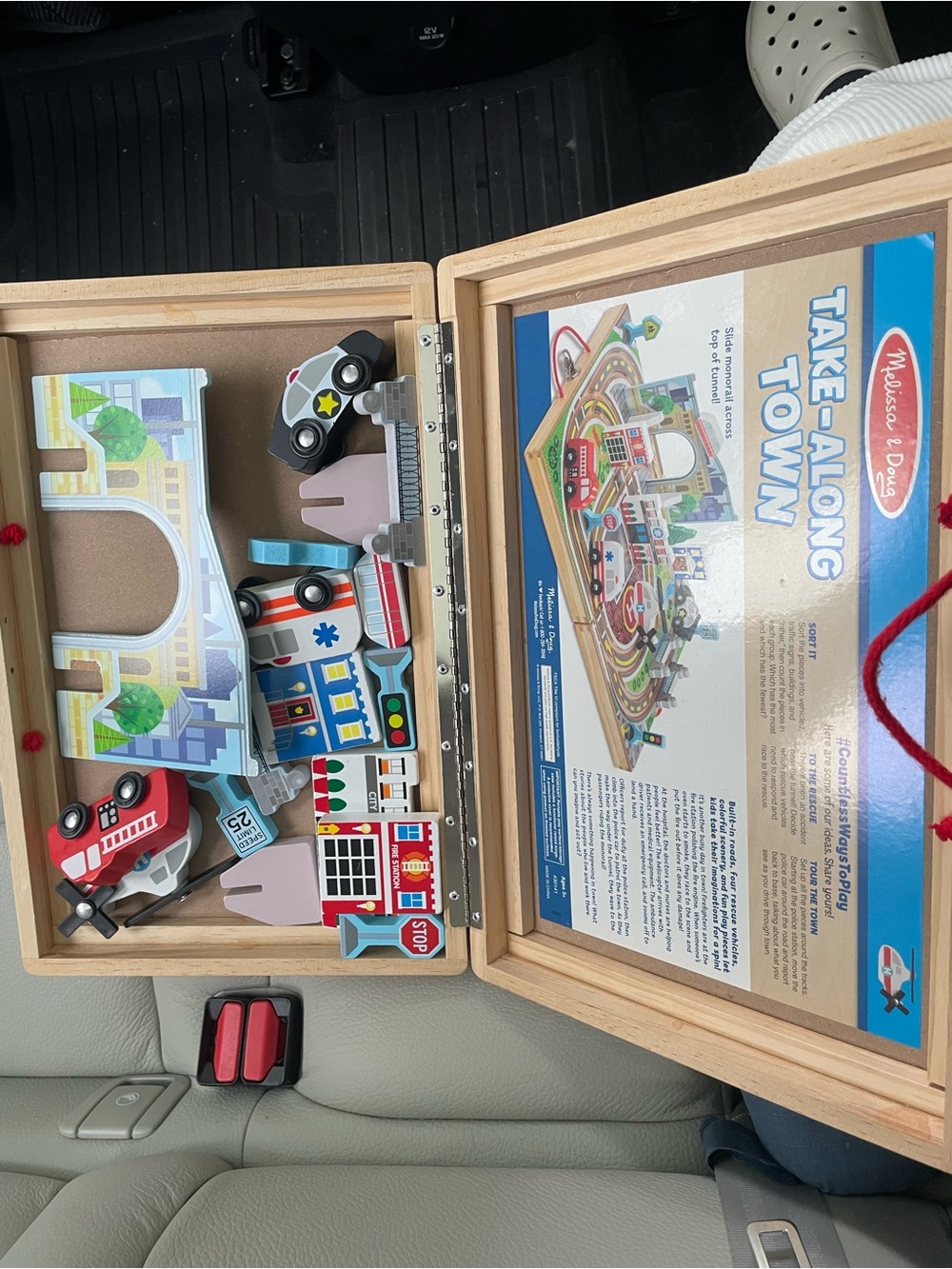 Wooden Play Road Board with Red Helipad - Home Games